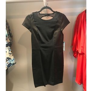 Alice + Olivia: Joanna Velvet Leather Combo Dress